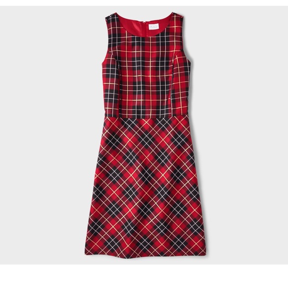 NWT Children’s Place Adult Holiday Plaid Sleeveless Dress Size 18 - Picture 6 of 6